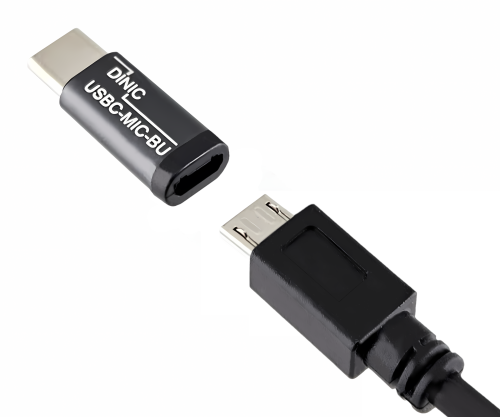 DINIC Adapter, USB C Stecker auf Micro  Buchse, 3 Stück Alu, space grey